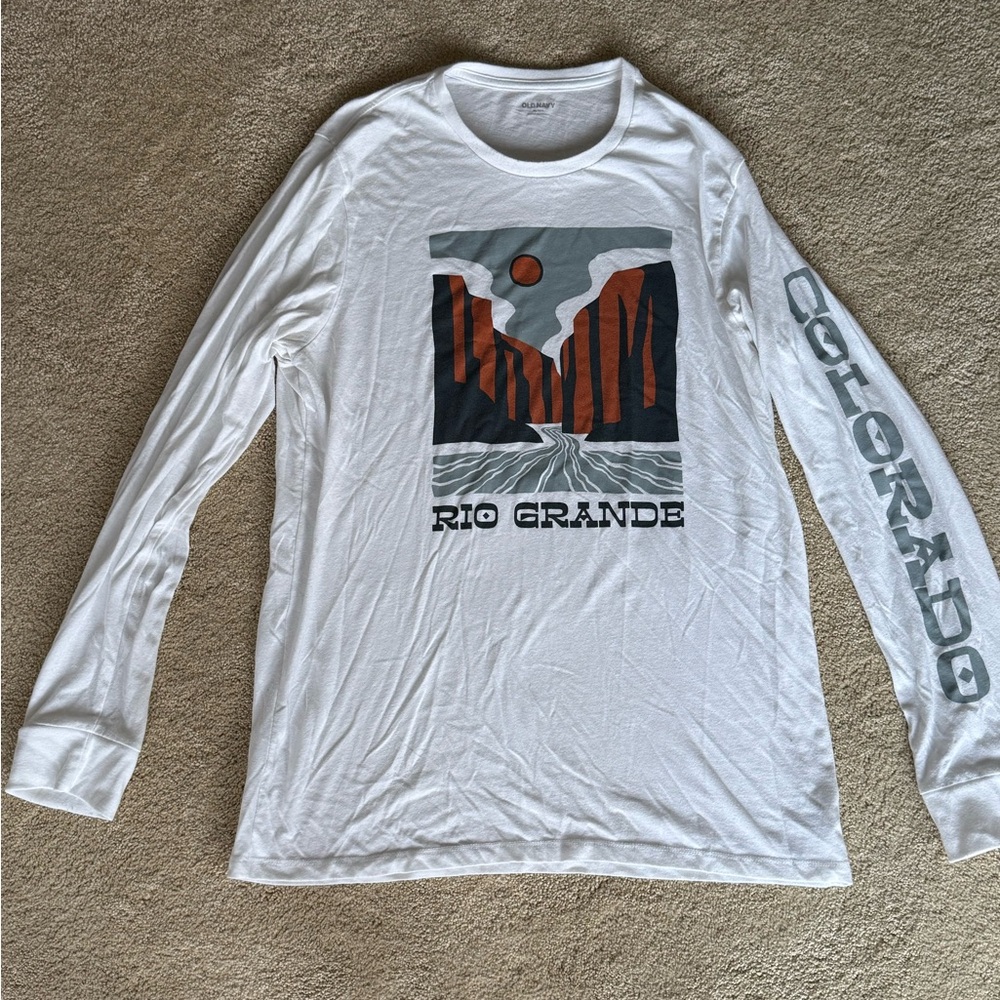 Old Navy White Long Sleeve with Graphic Print